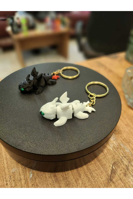 baby toothless dragon anahtarlık  2 ADET (SİYAH VE BEYAZ)