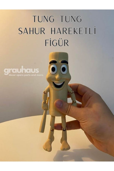 Tung Tung Sahur Figürü 20 CM Hareketli Oyuncak Figür