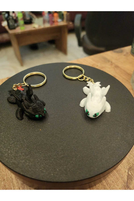baby toothless dragon anahtarlık  2 ADET (SİYAH VE BEYAZ)