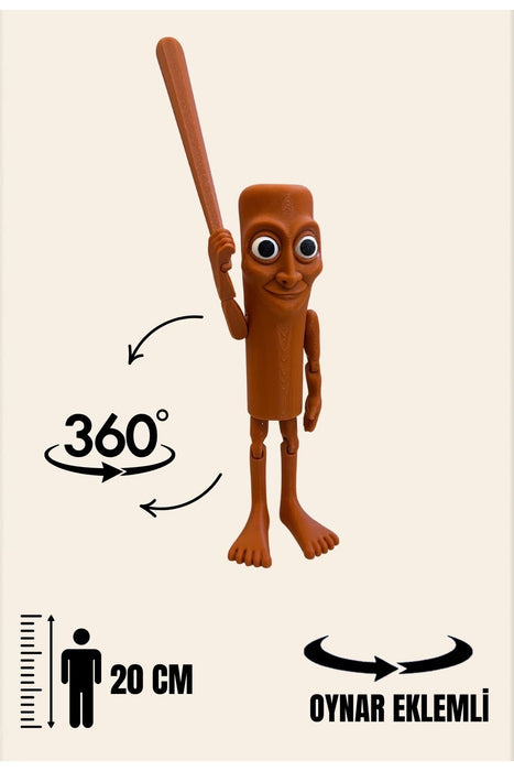Tung Tung Tung Sahur Brainrot Eklemli-Mega Boy 20cm Figür