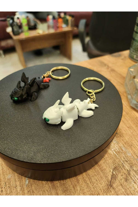 baby toothless dragon anahtarlık  2 ADET (SİYAH VE BEYAZ)