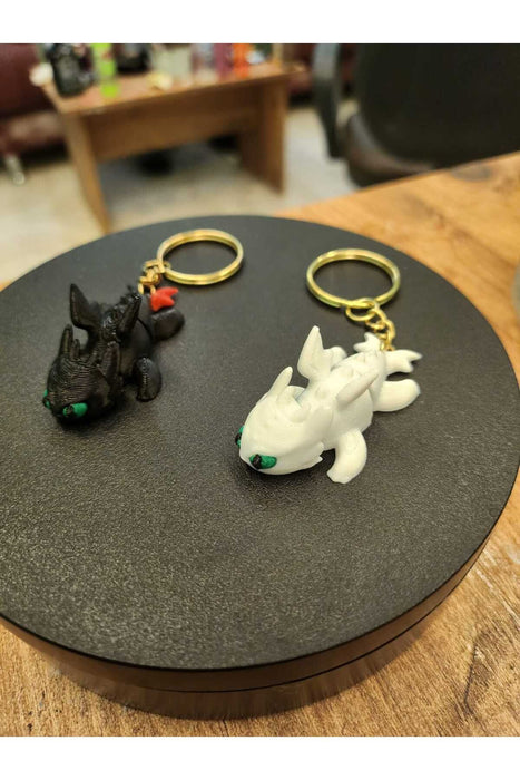 baby toothless dragon anahtarlık  2 ADET (SİYAH VE BEYAZ)