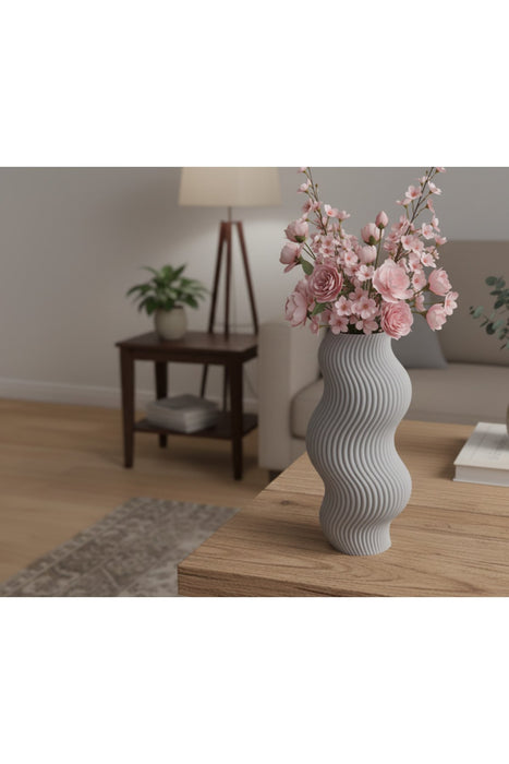 Kıvrımlı Dekoratif Vazo - 23x 9 cm