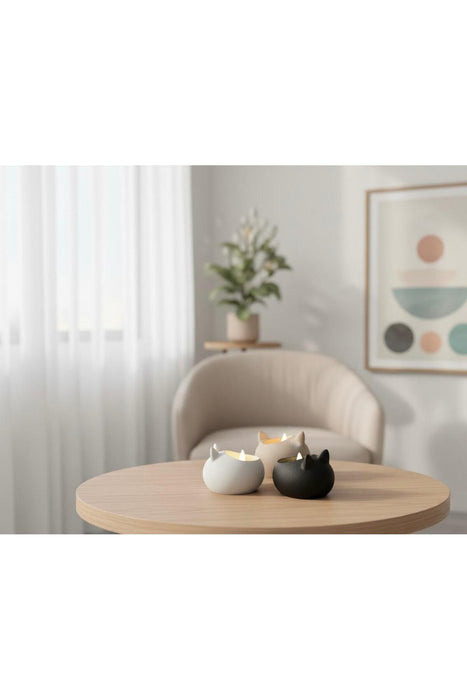 Minimalist Kedi LED Mum Tutucu