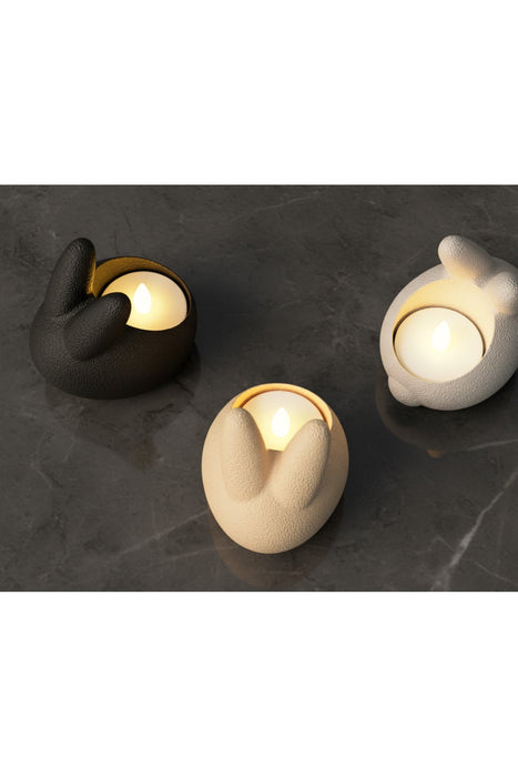 Tavşan kulak şık mumluk 7x8 cm