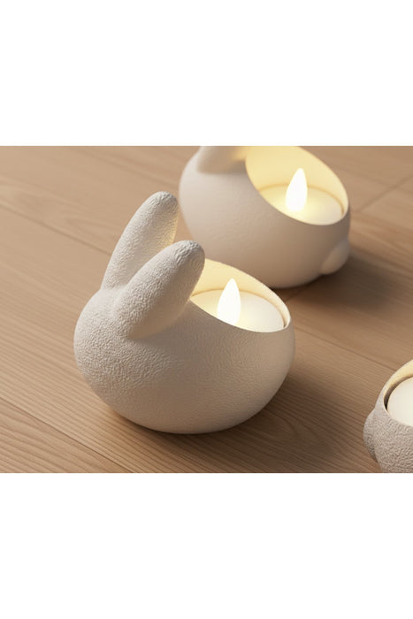 Tavşan kulak şık mumluk 7x8 cm