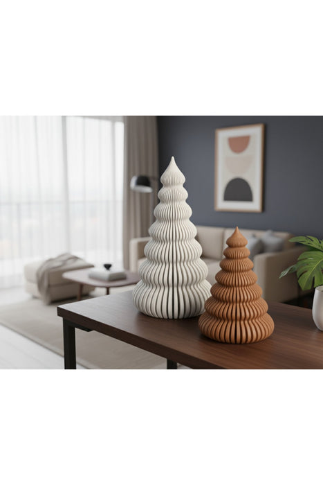 İkili Modern Noel Ağacı - LED Mum Uyumlu