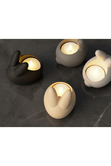 Tavşan kulak şık mumluk 7x8 cm