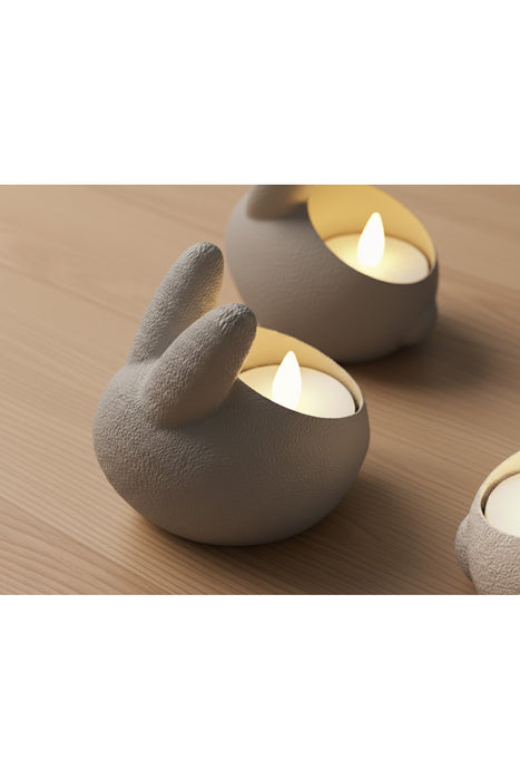 Tavşan kulak şık mumluk 7x8 cm