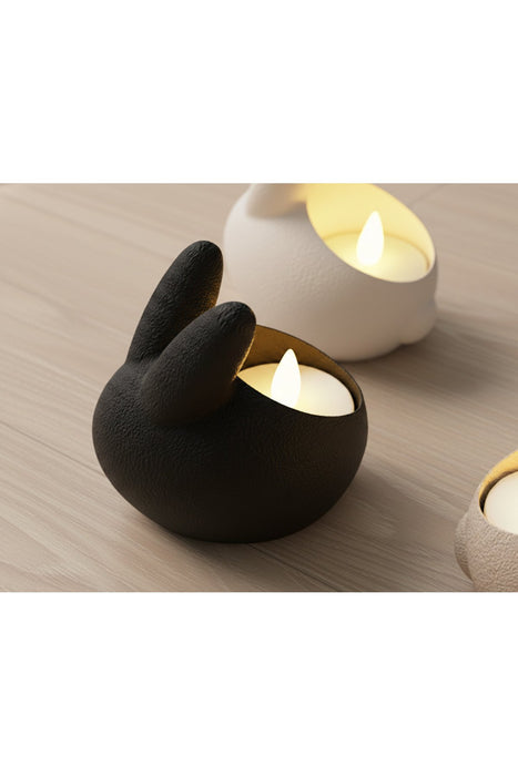 Tavşan kulak şık mumluk 7x8 cm