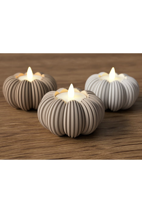 Balkabağı Tealight Mumluk - Cadılar Bayramı & Sonbahar Halloween Dekor