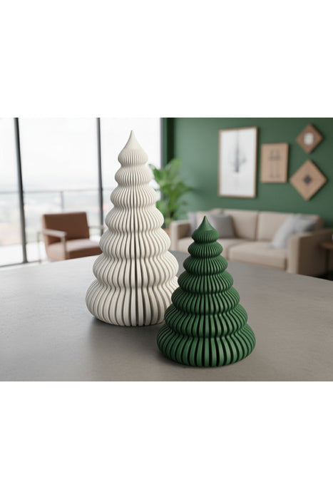 İkili Modern Noel Ağacı - LED Mum Uyumlu