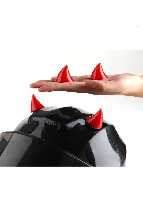 Kırmızı Kask Boynuzu Kask Aksesuarı Sağ Sol Takım