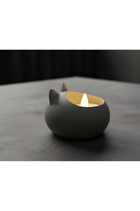 Minimalist Kedi LED Mum Tutucu