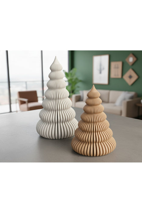 İkili Modern Noel Ağacı - LED Mum Uyumlu