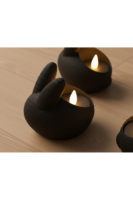 Tavşan kulak şık mumluk 7x8 cm